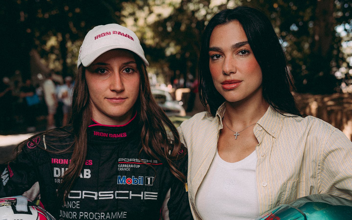 Dua Lipa and Iron Dames race driver Karen Gaillard at Goodwood Festival of Speed