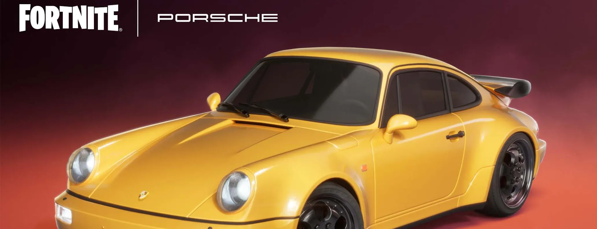 Porsche 911 Turbo (type 964) from Fortnite in a red studio backdrop