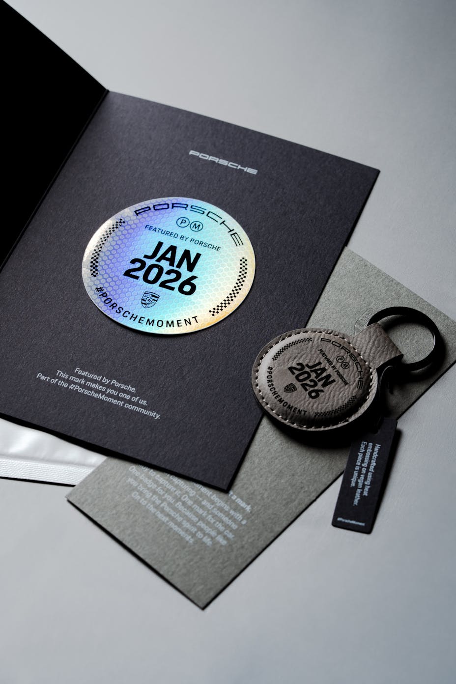 Image of the #PorscheMoment recognition package that will be sent to the community that has content featured  