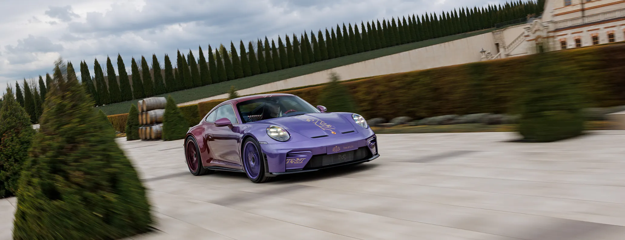Side view of special 911 GT3 with Touring Package “Tree of Life” car that was created by Style Porsche and the Sonderwunsch department at Porsche.