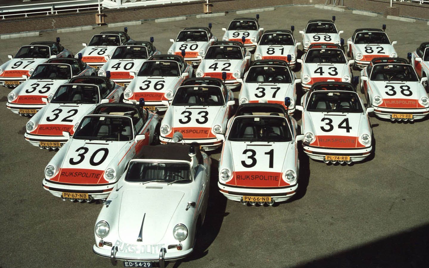Porsche 356 and 911 police cars in use by the Dutch police 