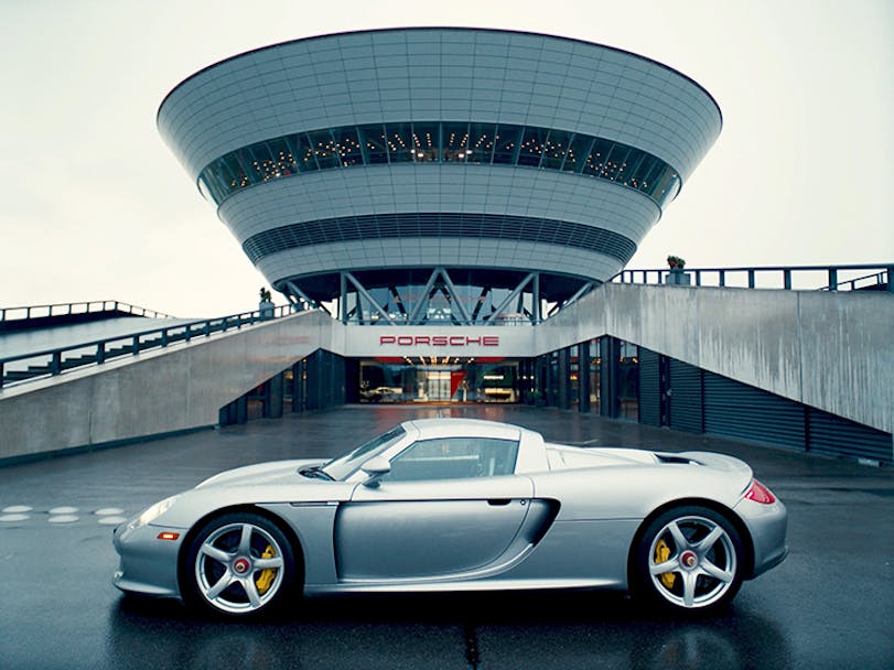 Porsche Carrera GT outside Porsche Leipzig manufacturing plant
