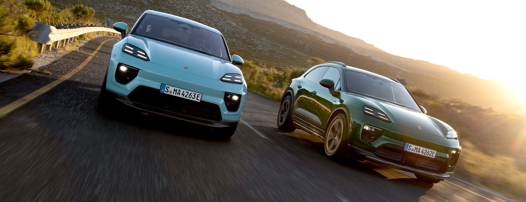 New all-electric Porsche Macan and Macan 4S on the road
