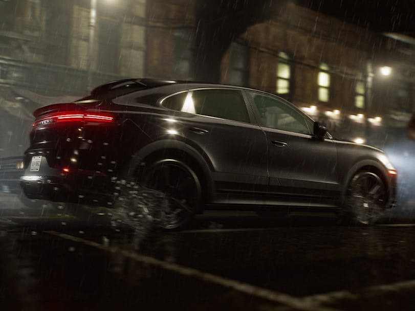 Porsche Cayenne Turbo GT drives through city streets in scene from Resident Evil Requiem thumbnail