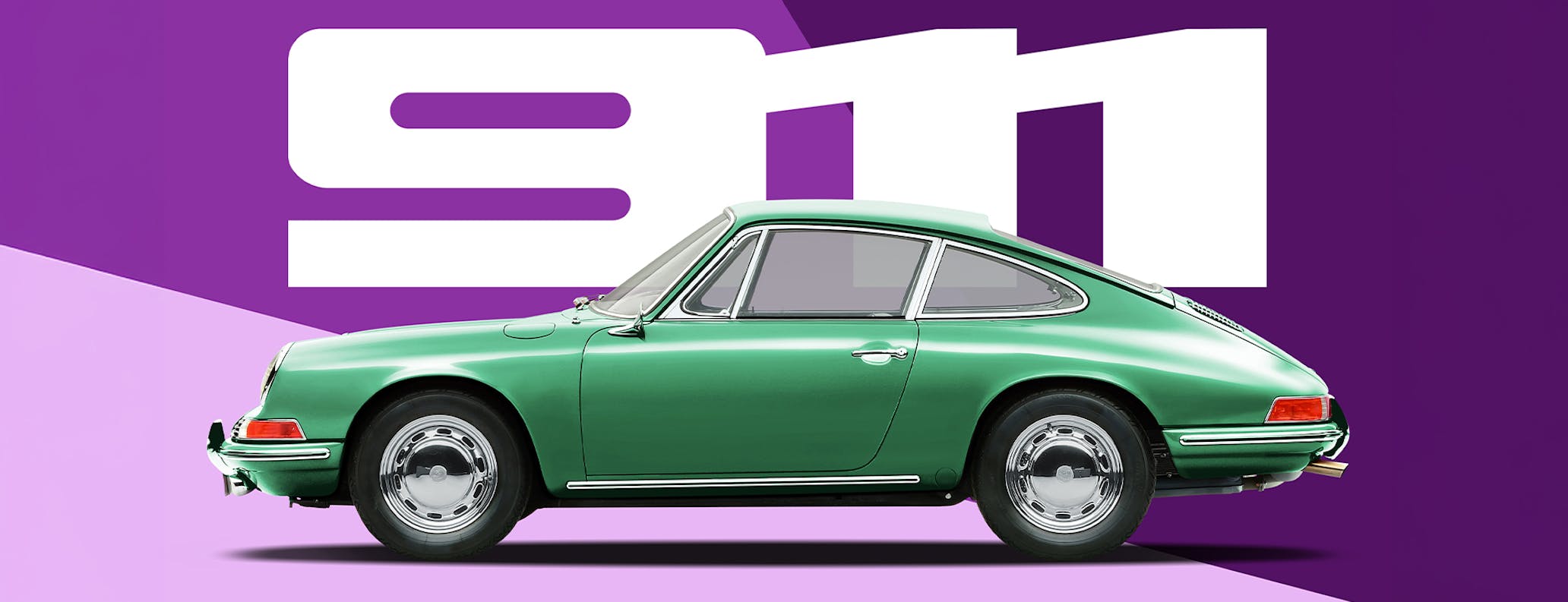 Custom Porsche poster featuring green classic Porsche 911