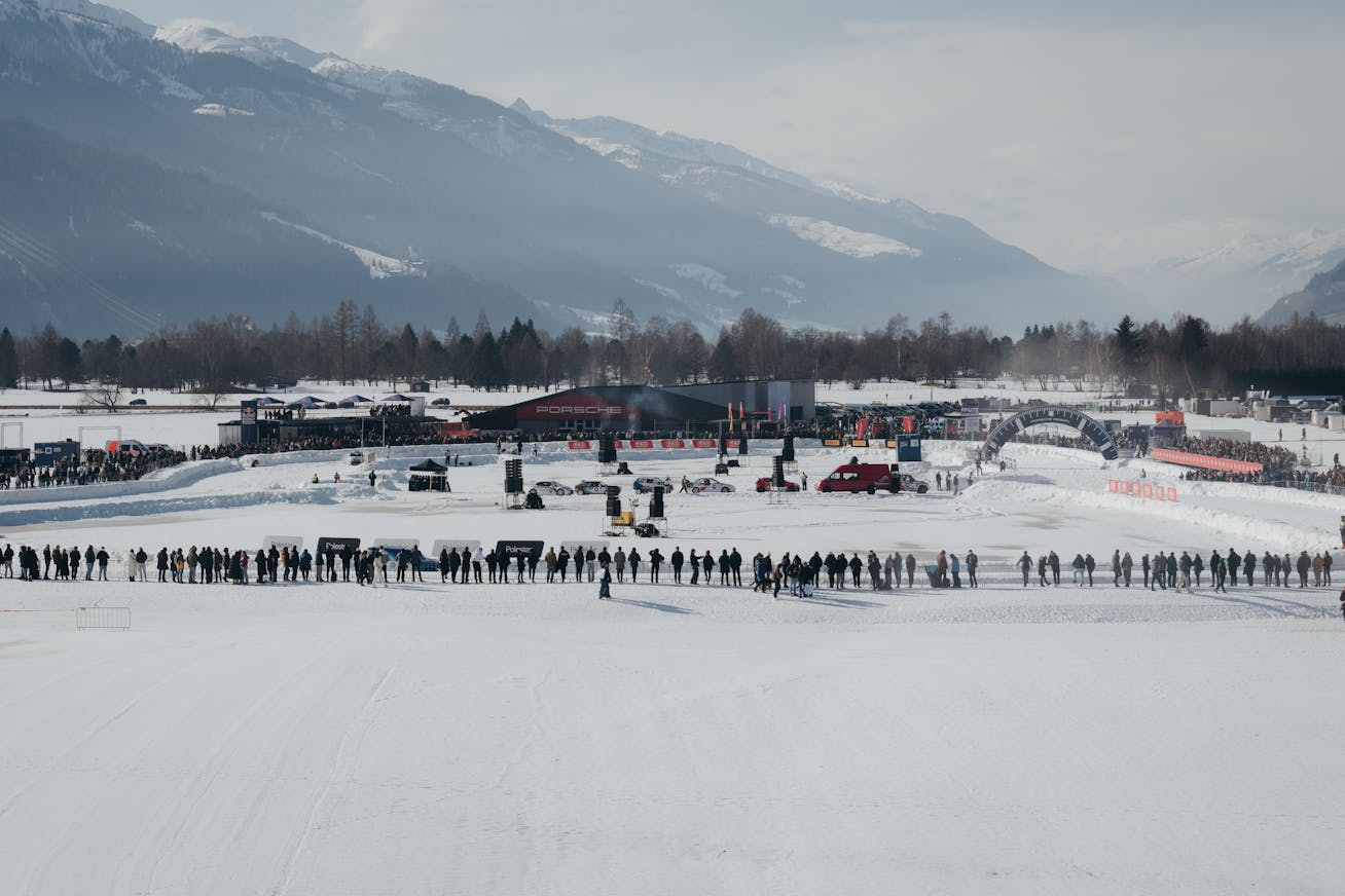 Porsche crowds at the F.A.T. Ice Race