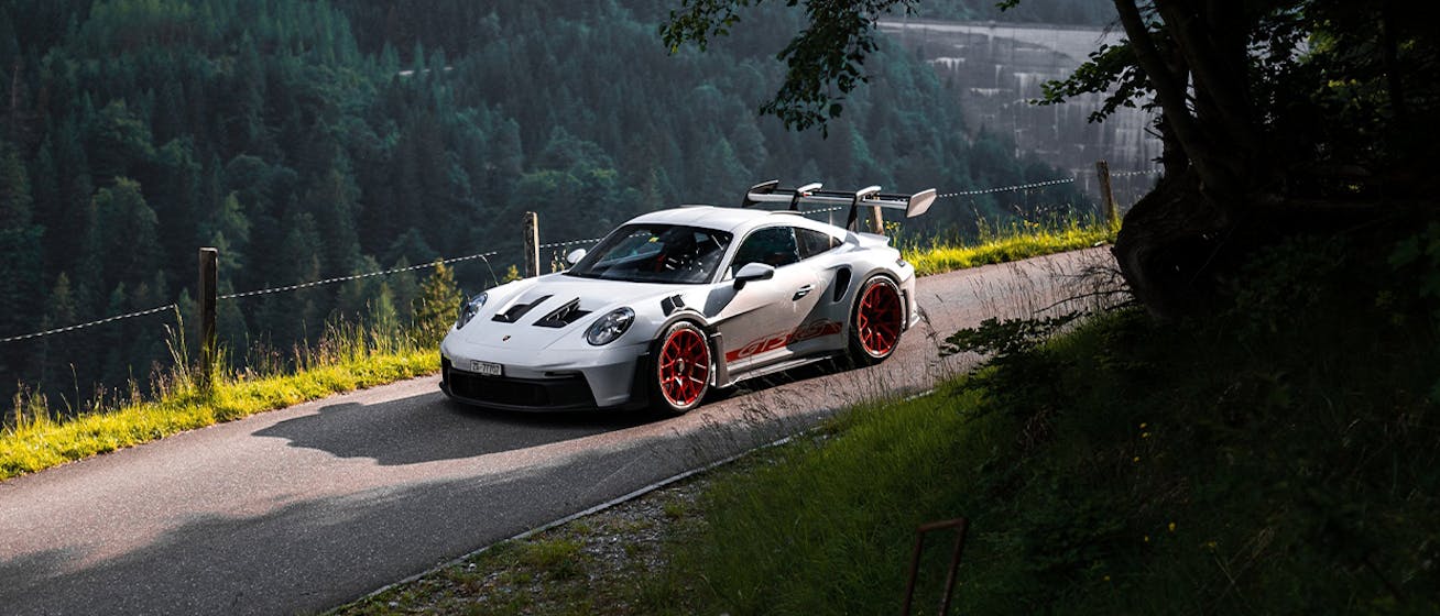 Porsche 911 GT3 RS in Swiss woodland