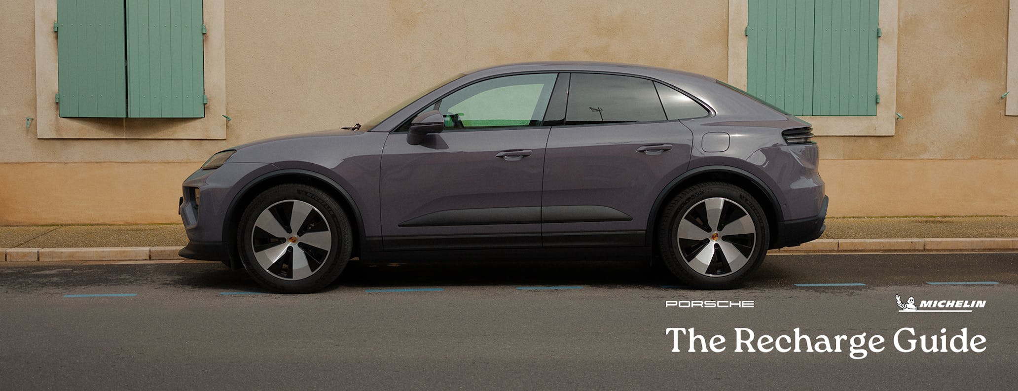 Porsche Macan 4 Electric in French village street