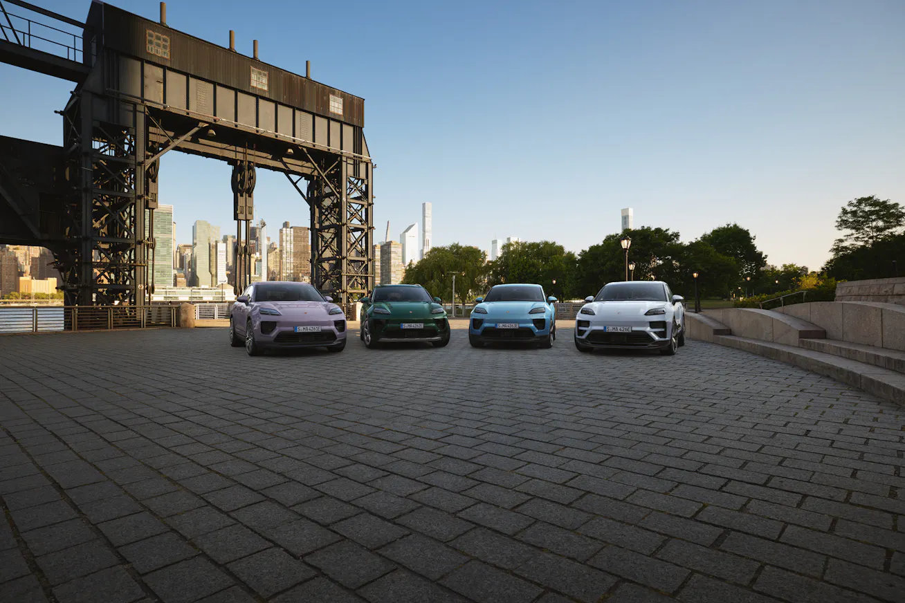 Image showing Porsche Macan range with city backdrop 