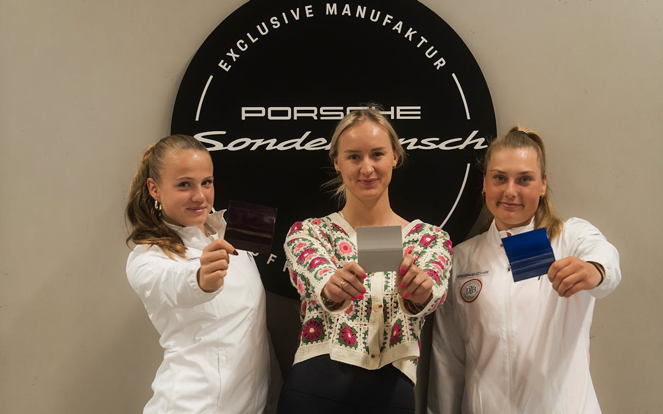 Michelle Gatting and Porsche Talent Team players choose Porsche colours