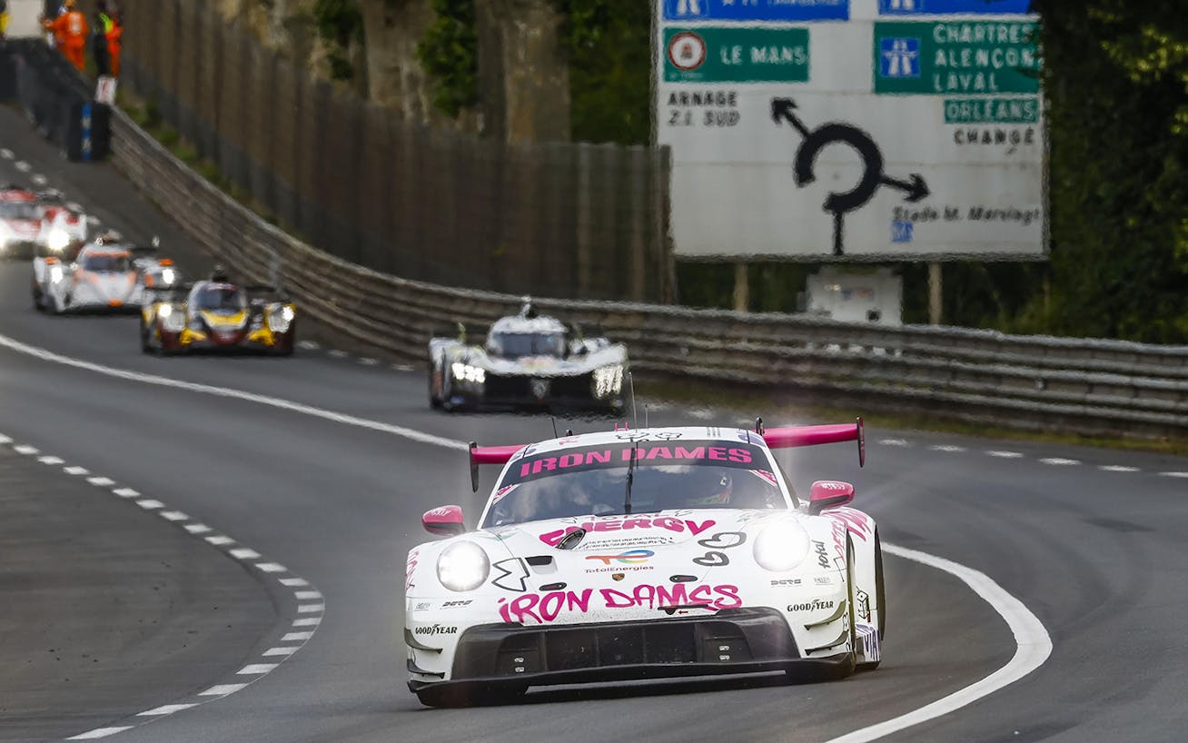 Iron Dames Porsche 911 GT3 R during Le Mans testing