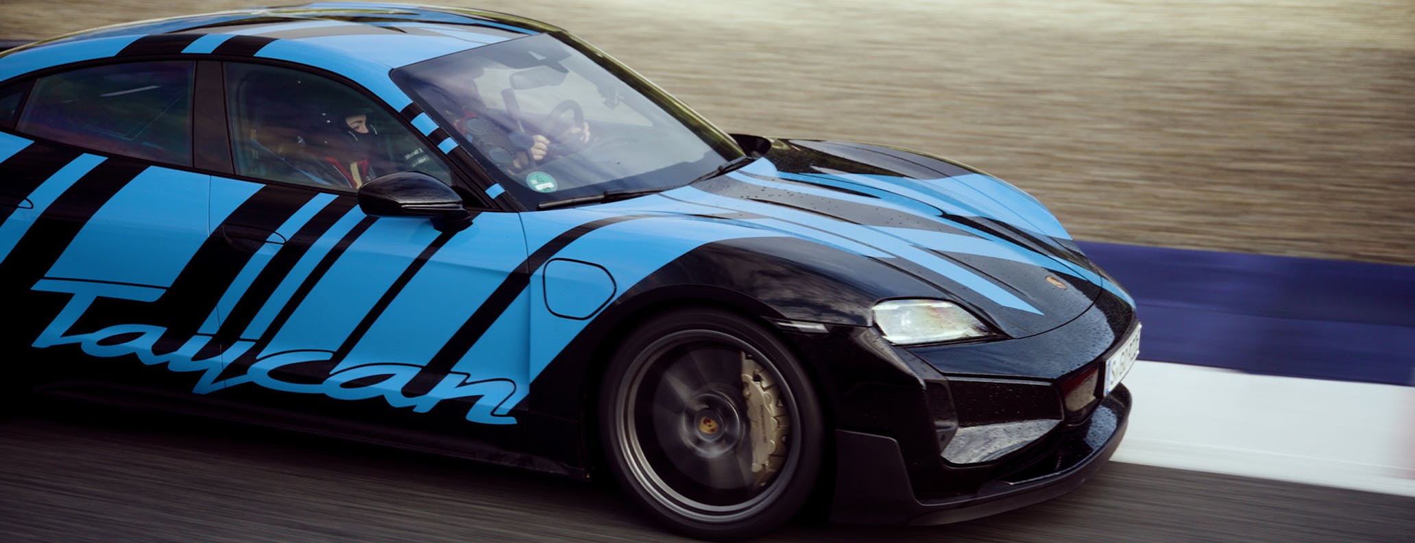 Porsche Taycan Turbo GT driving on racetrack