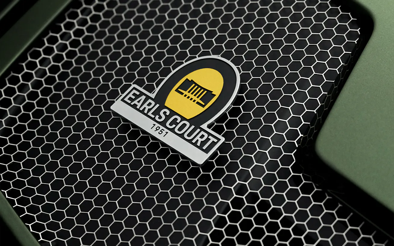 content-012-Earls Court 51 badge on the rear grille of Porsche 911 GT3 Earls Court 51 Edition