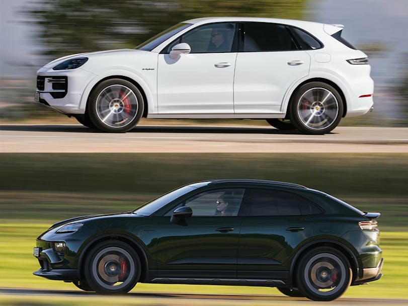 Porsche Cayenne Turbo E-Hybrid Coupé and Porsche Macan 4S Electric