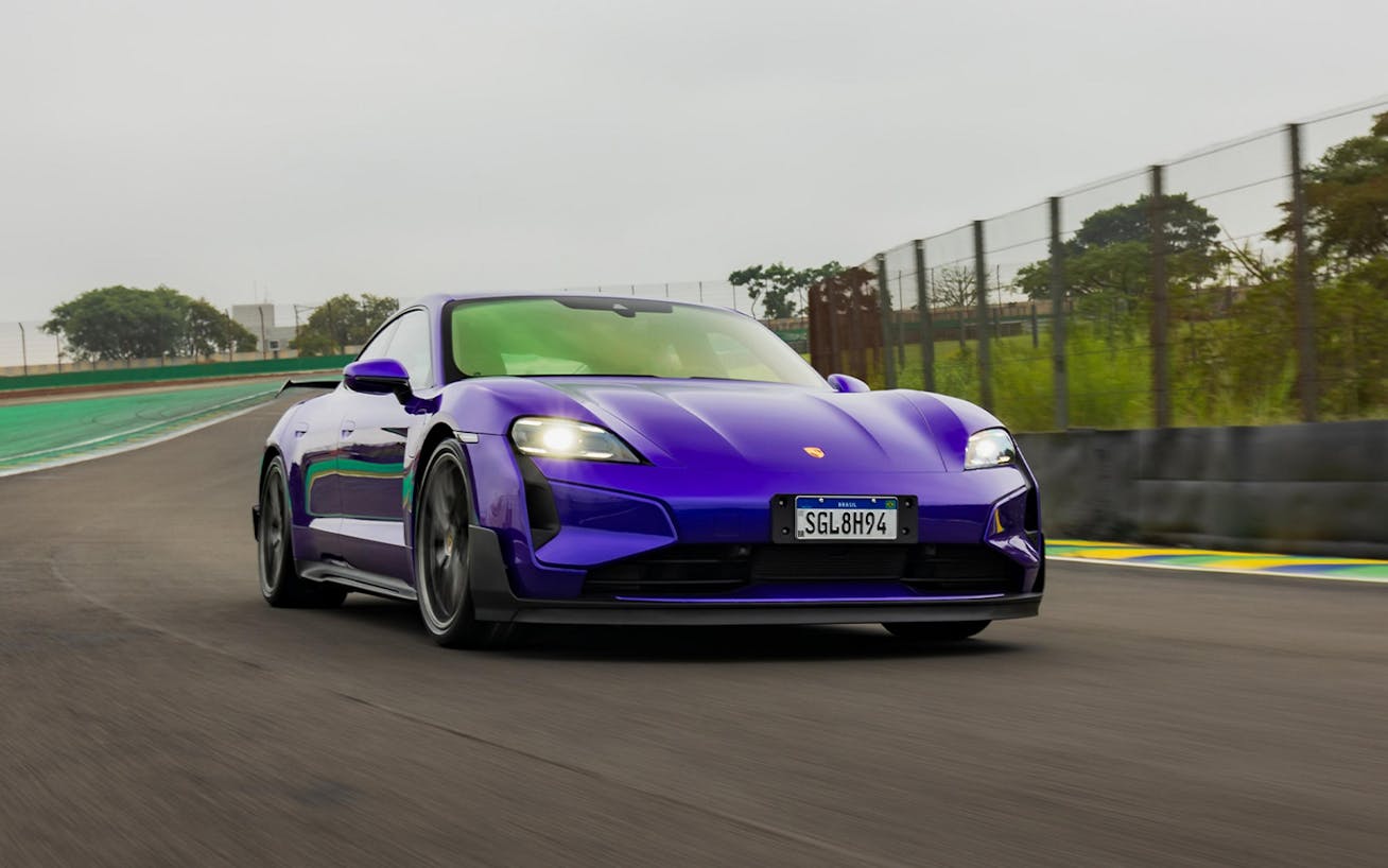 Porsche Taycan Turbo GT with Weissach package on Interlagos circuit in Brazil