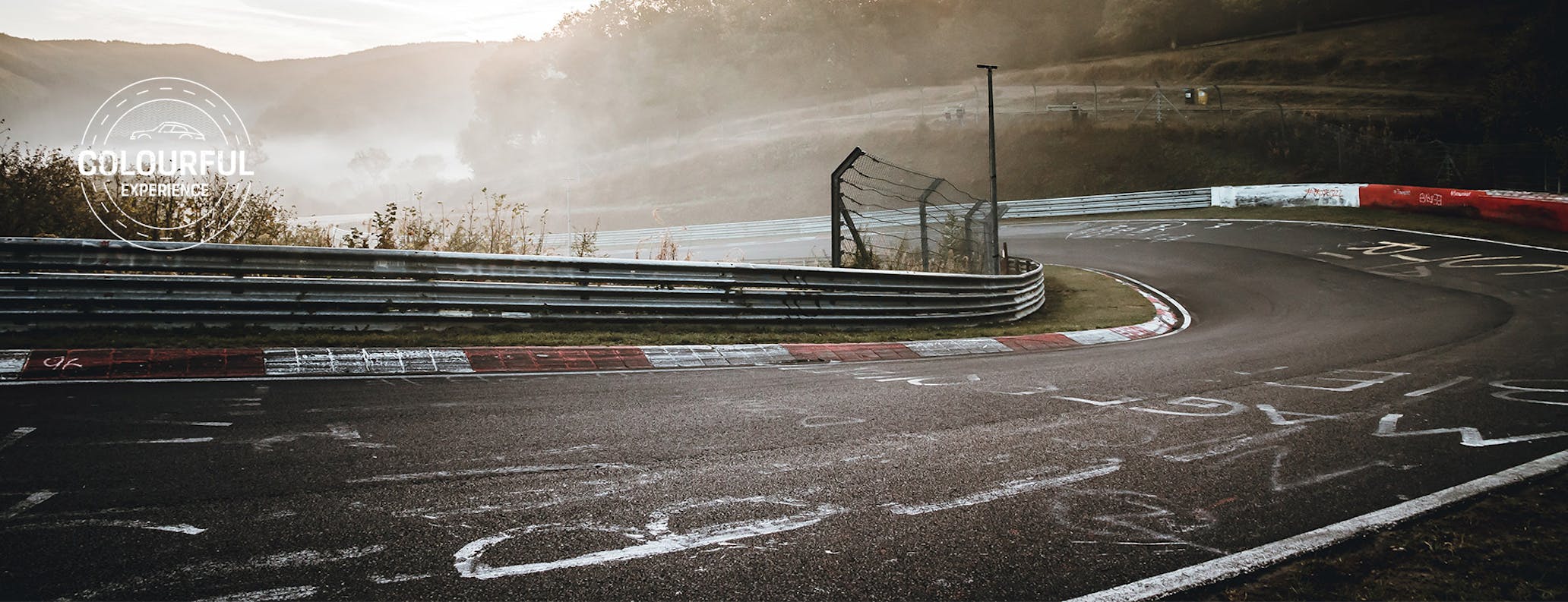 Bend at the Nürburgring on misty morning