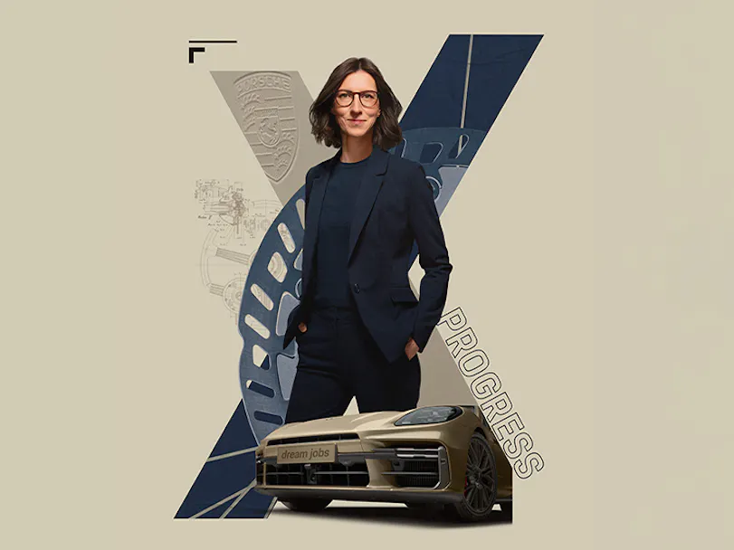 Composite CGI image of Porsche employee working in development workshop environment_hero thumbnail