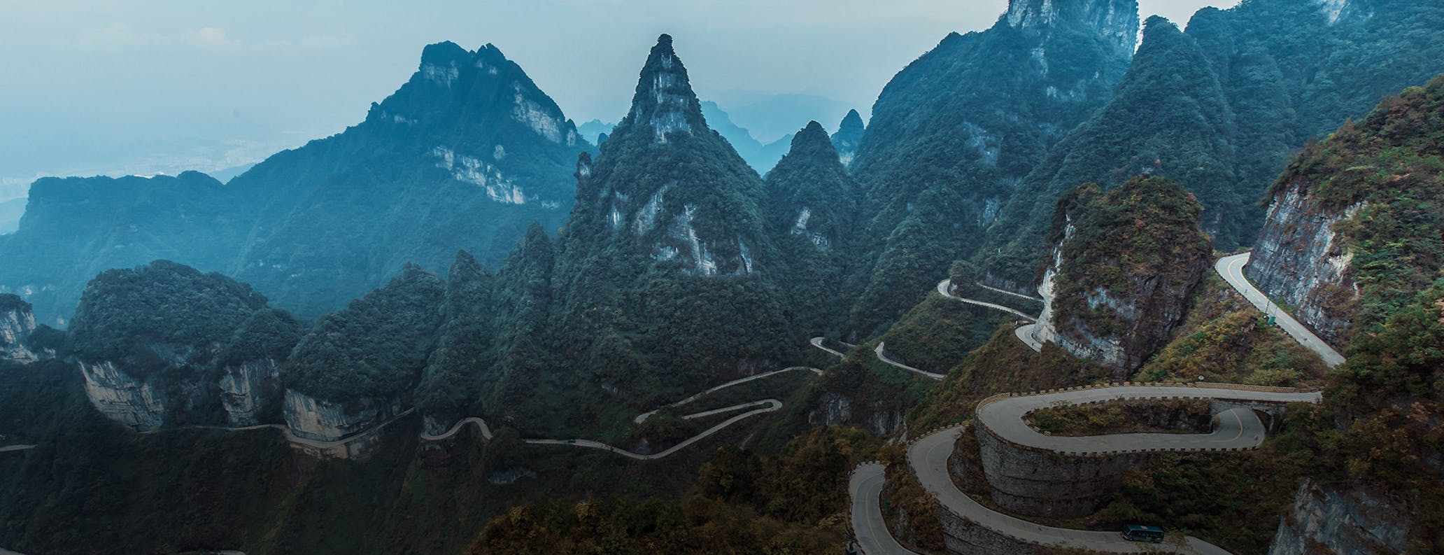 Hairpin bends on Tianmen Mountain