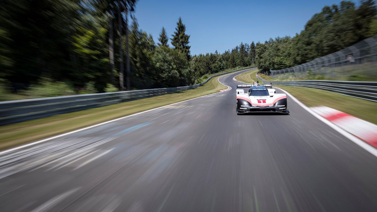 Porsche 919 Hybrid Evo on track at the Nürburgring Nordschleife