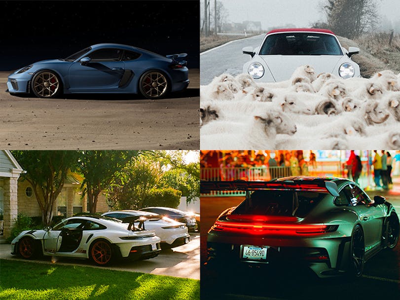 Collage of some top Porsche social media moments of 2024 