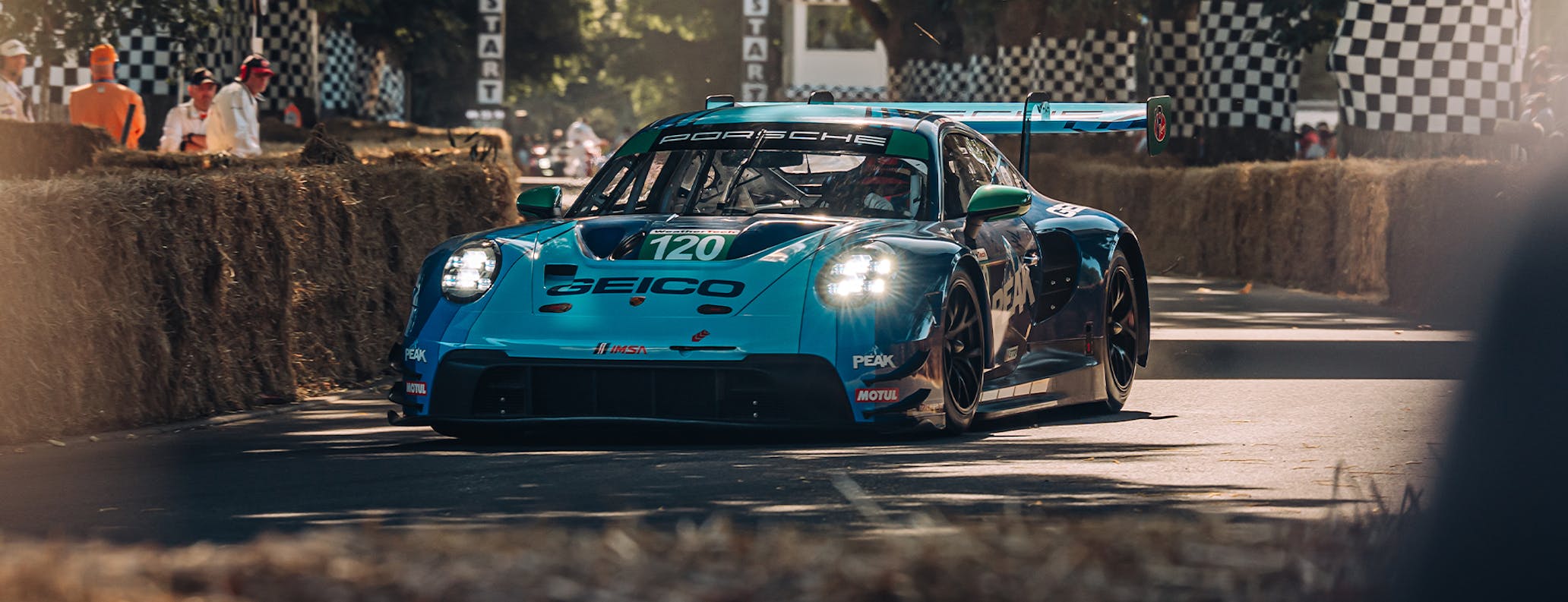 Chip Hart Racing Team Porsche 911 GT3 R racecar at 2025 Goodwood Festival of Speed