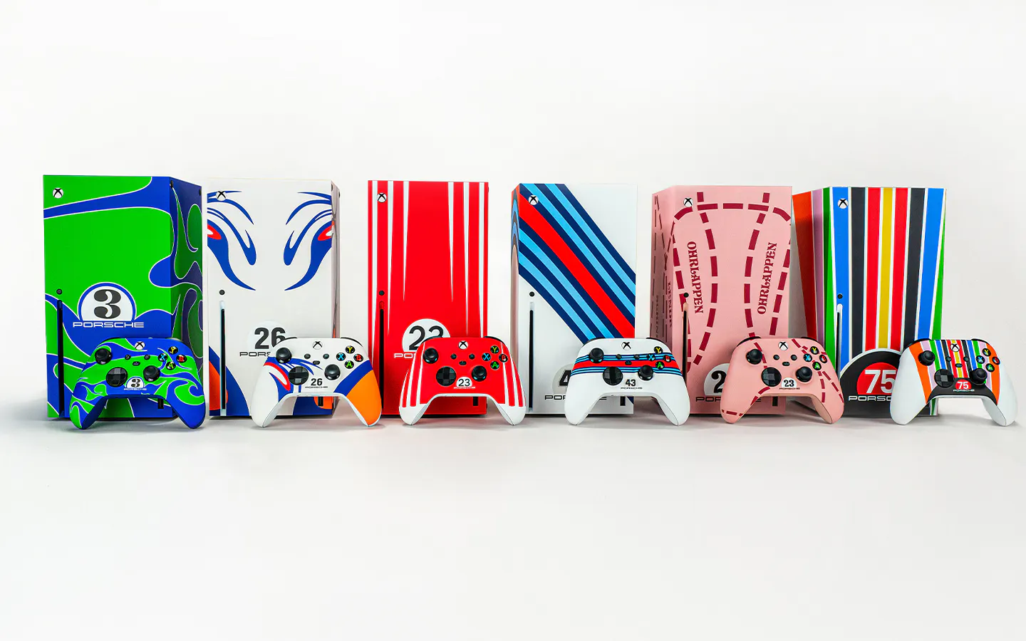 Custom-designed Xbox Series X consoles with iconic Porsche racing liveries