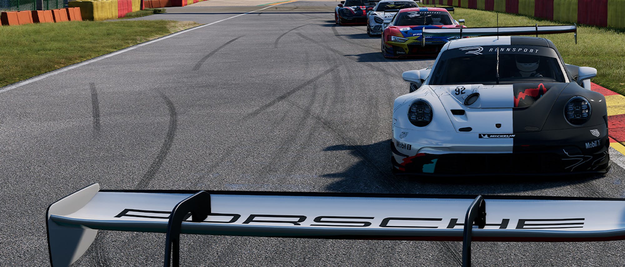 Virtual 911 GT3 R (992) race cars close-up