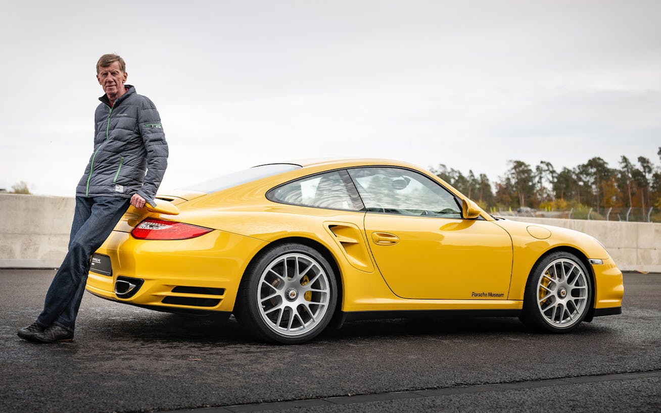 Motorsport legend Walter Röhrl with Porsche 911 Turbo (type 997.2)