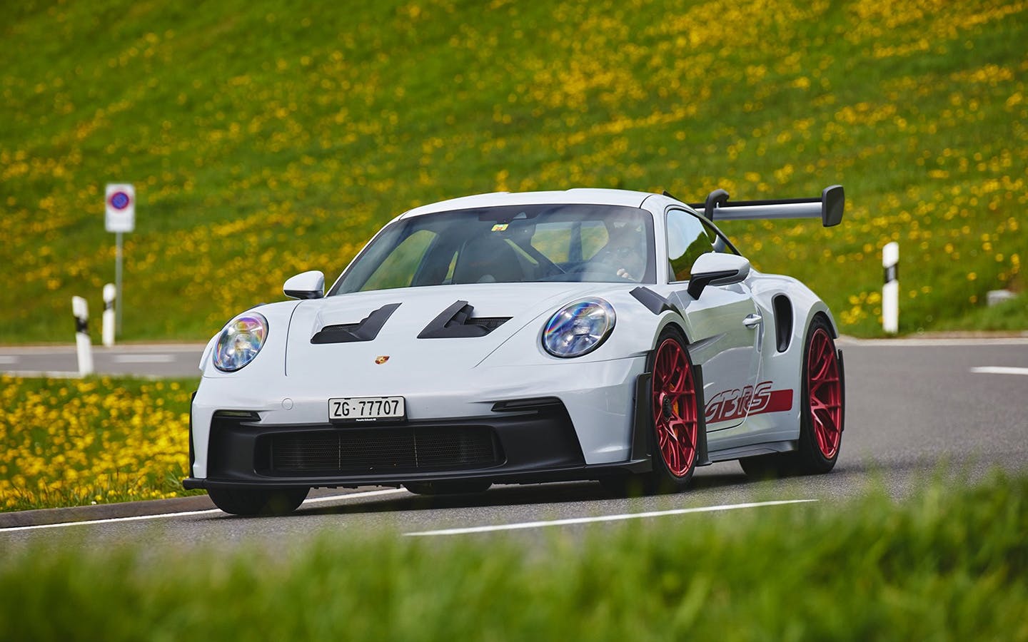 Porsche 911 GT3 RS (type 992) on mountain road