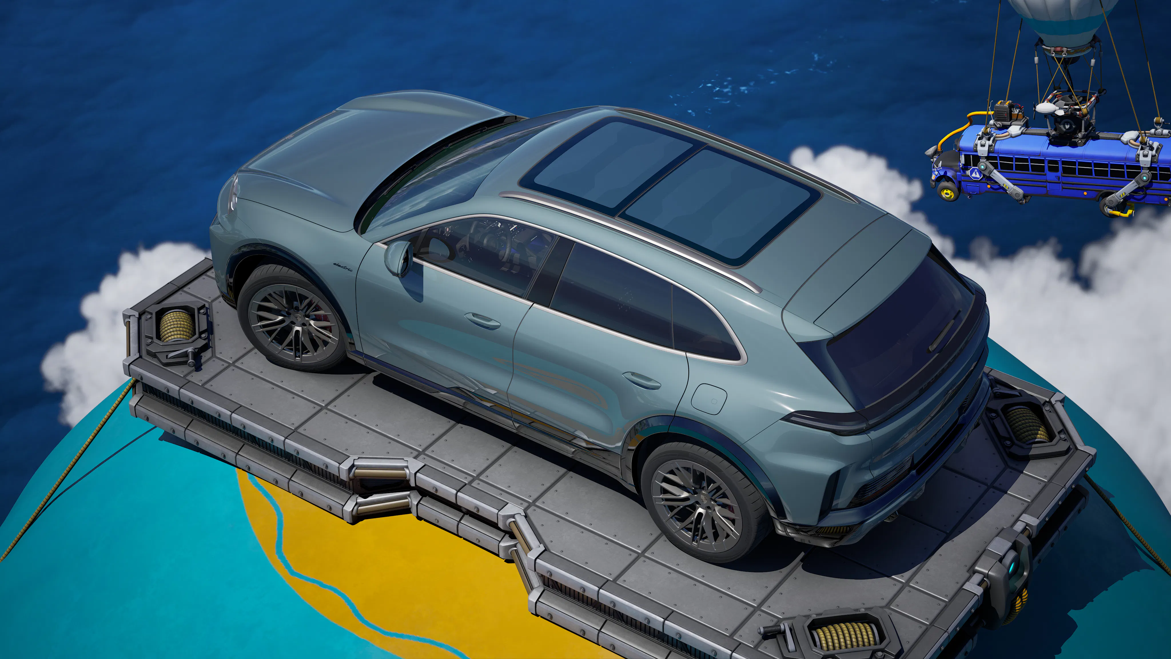 Porsche Car Configurator featuring Cayenne Electric and Fortnite theme