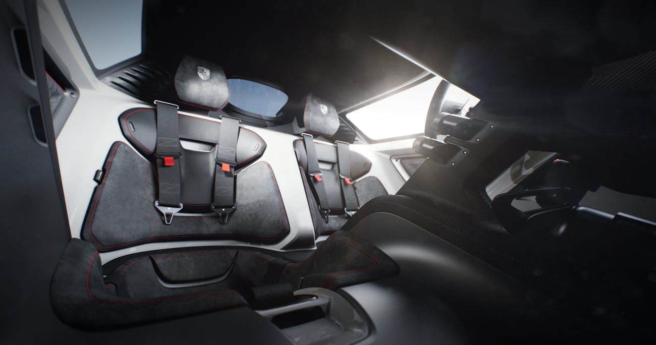 3D render of the Porsche Vision Gran Turismo’s interiors
