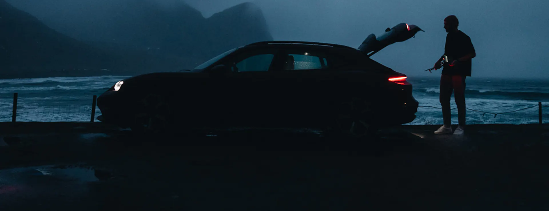 Hunting for the Northern Lights in a Porsche Taycan