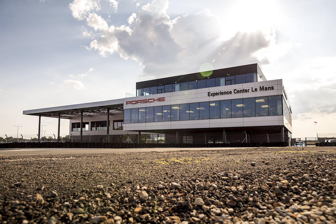 Main building at Porsche Experience Center Le Mans