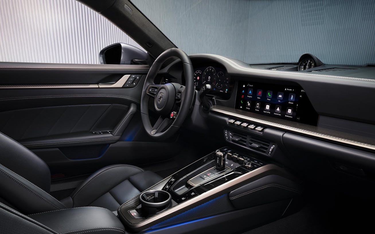 Interior view of Porsche 911 Turbo S (type 992.2)