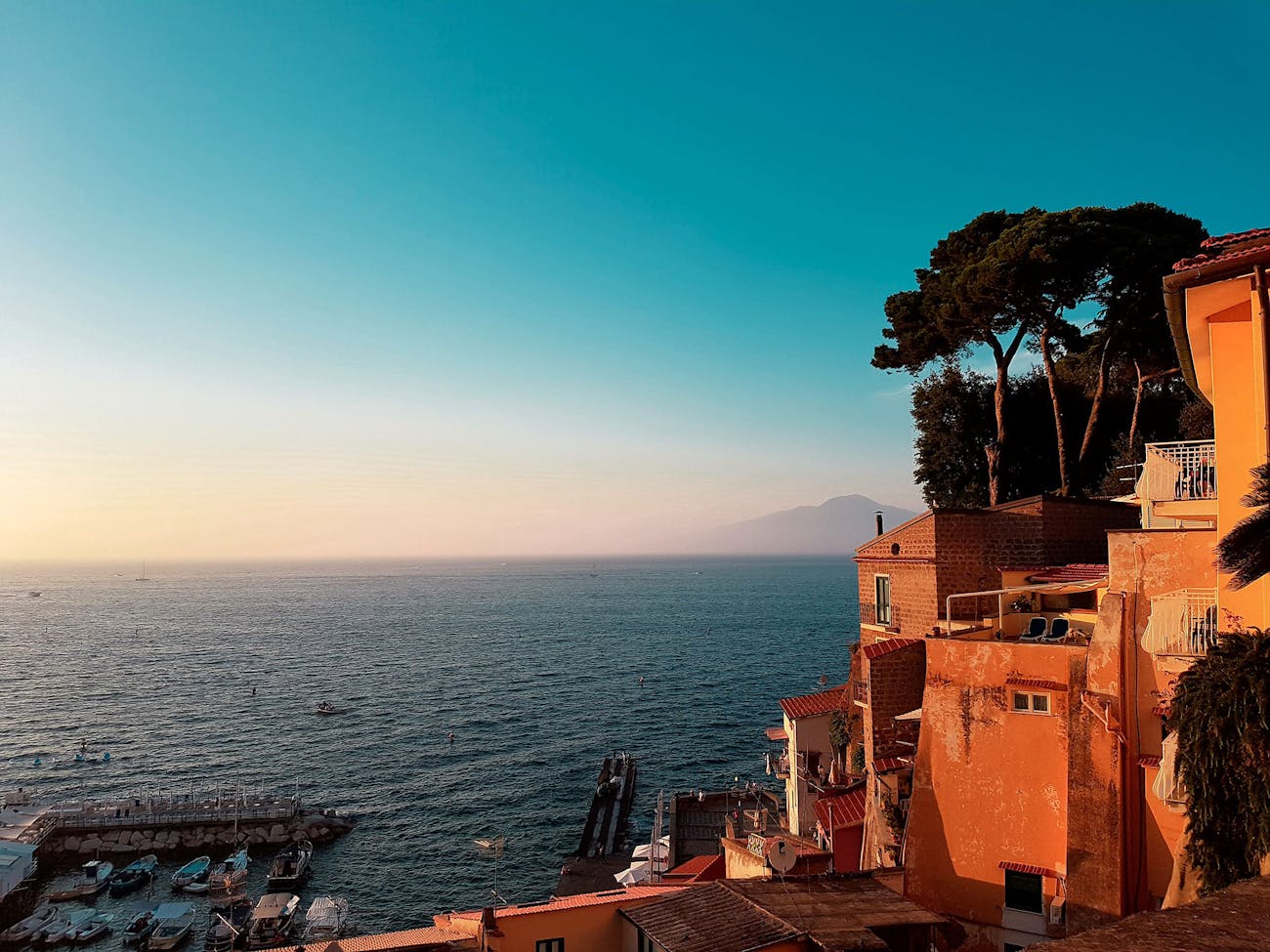 Bright blue sea of the Amalfi Coast in Italy