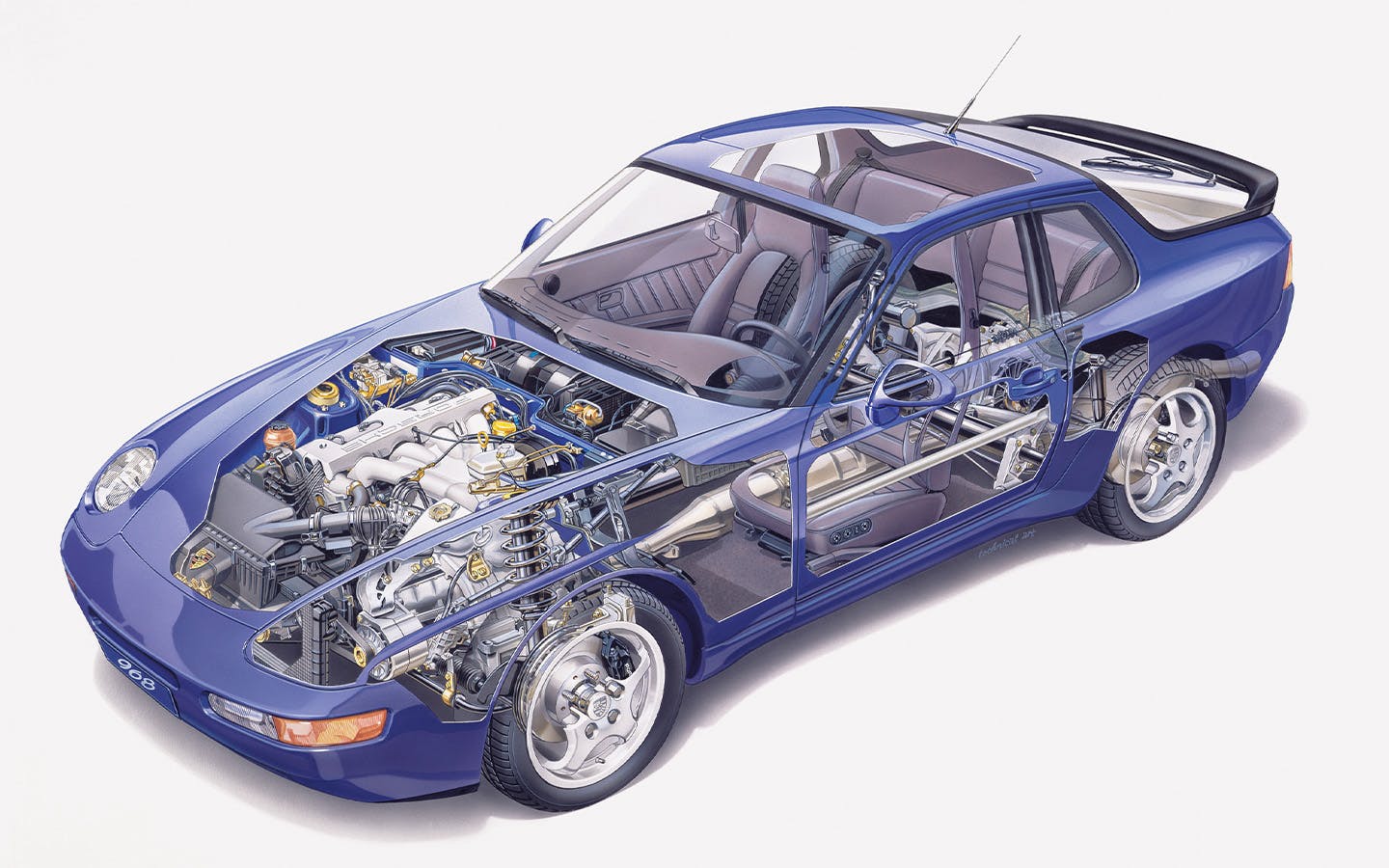 Porsche 968 MY 1992 cutaway view