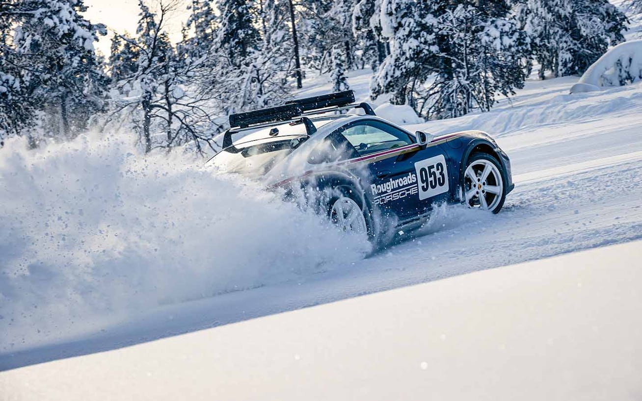 Porsche 911 Dakar powers through snow at Porsche Ice Experience