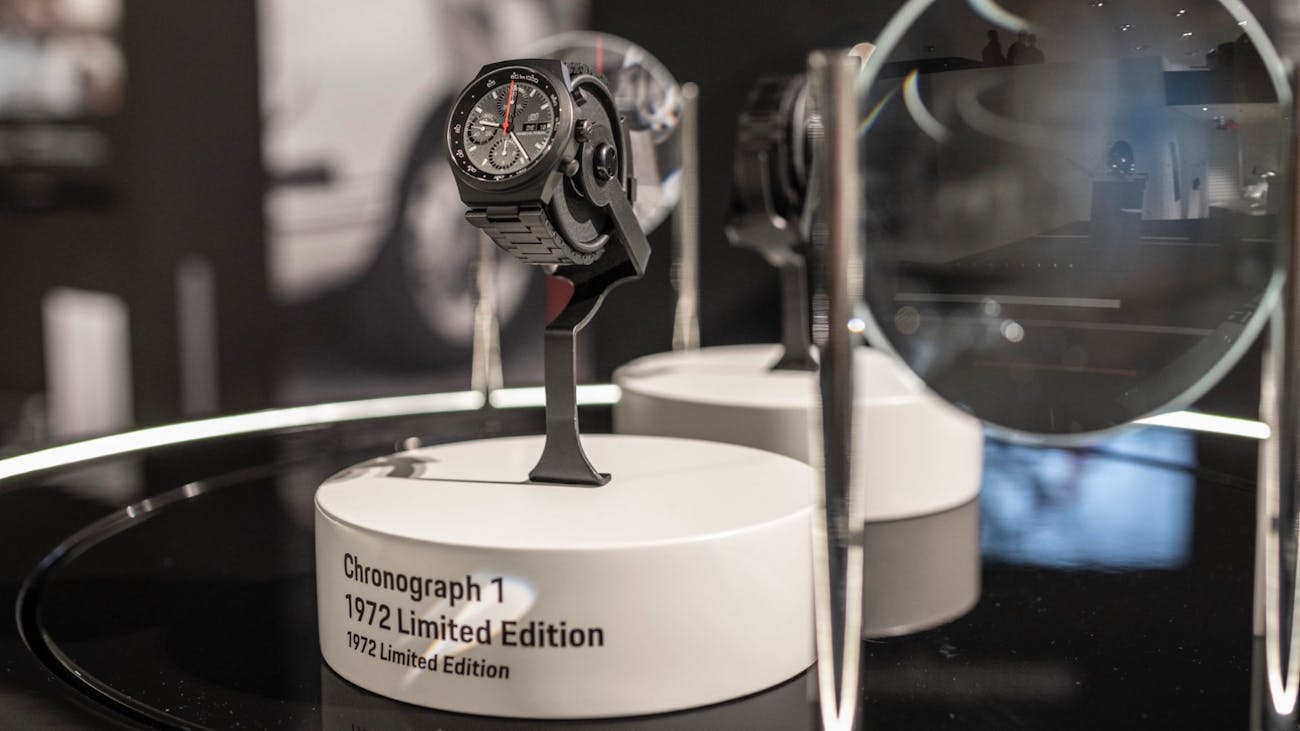 Chronograph 1 1972 Limited Edition on display at Porsche Museum