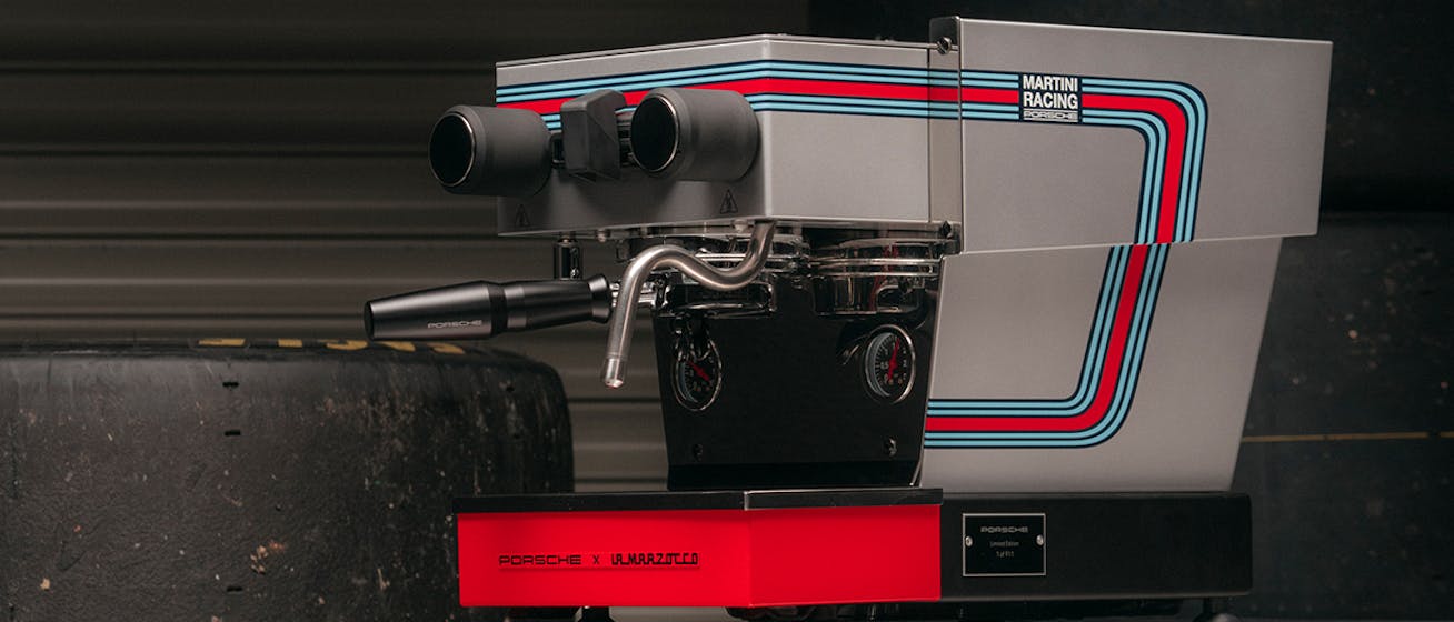 Porsche x La Marzocco Linea Micra Martini Racing Livery espresso machine