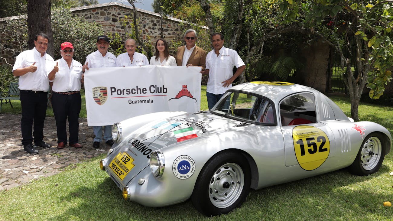 People from Porsche Club Guatemala and Porsche 550 Spyder Coupe