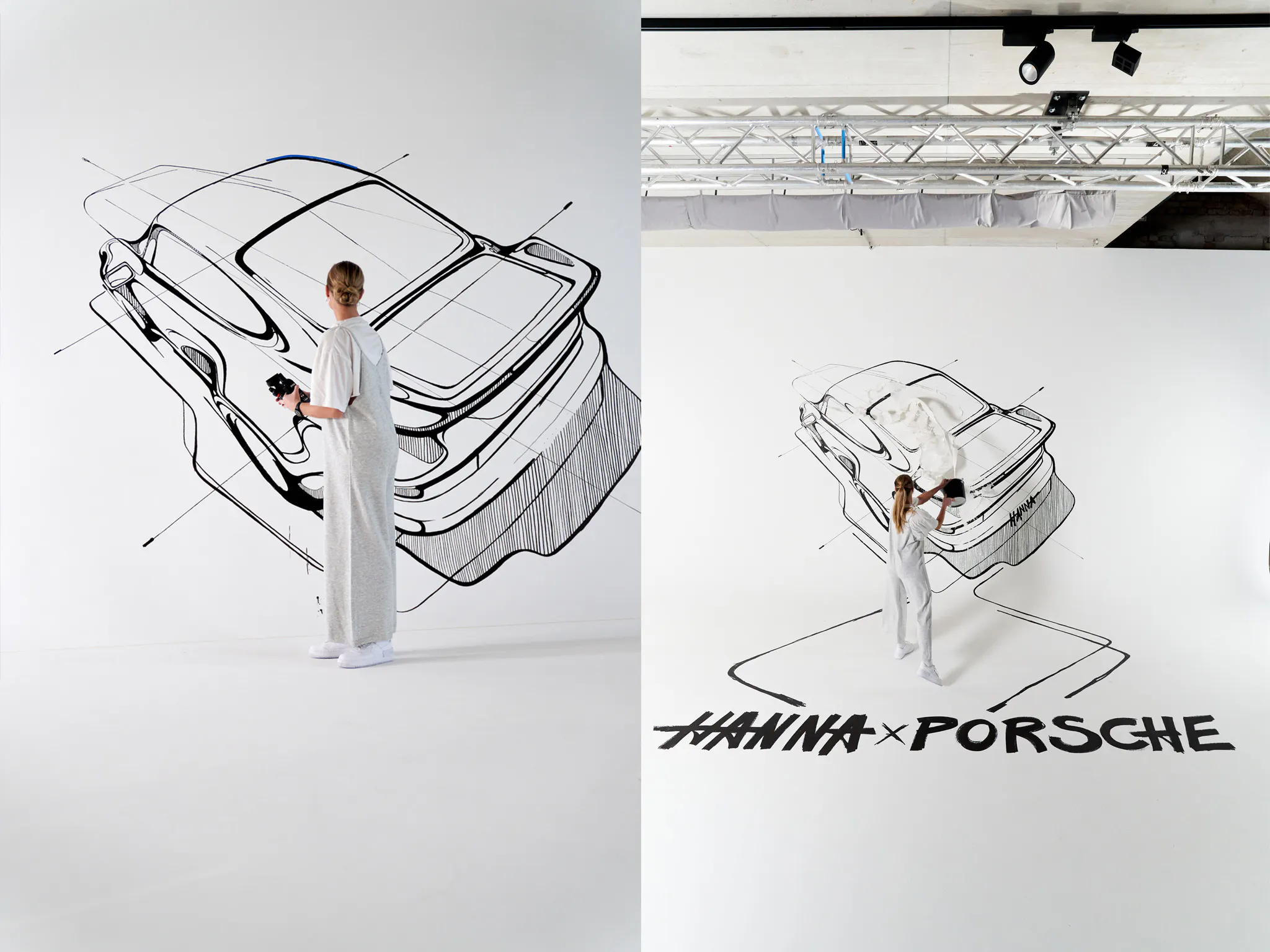 ポルシェ 911 アートポスター ハンナ・シェーンヴァルト作 Creating a 964 Porsche art car with Hanna Schönwald