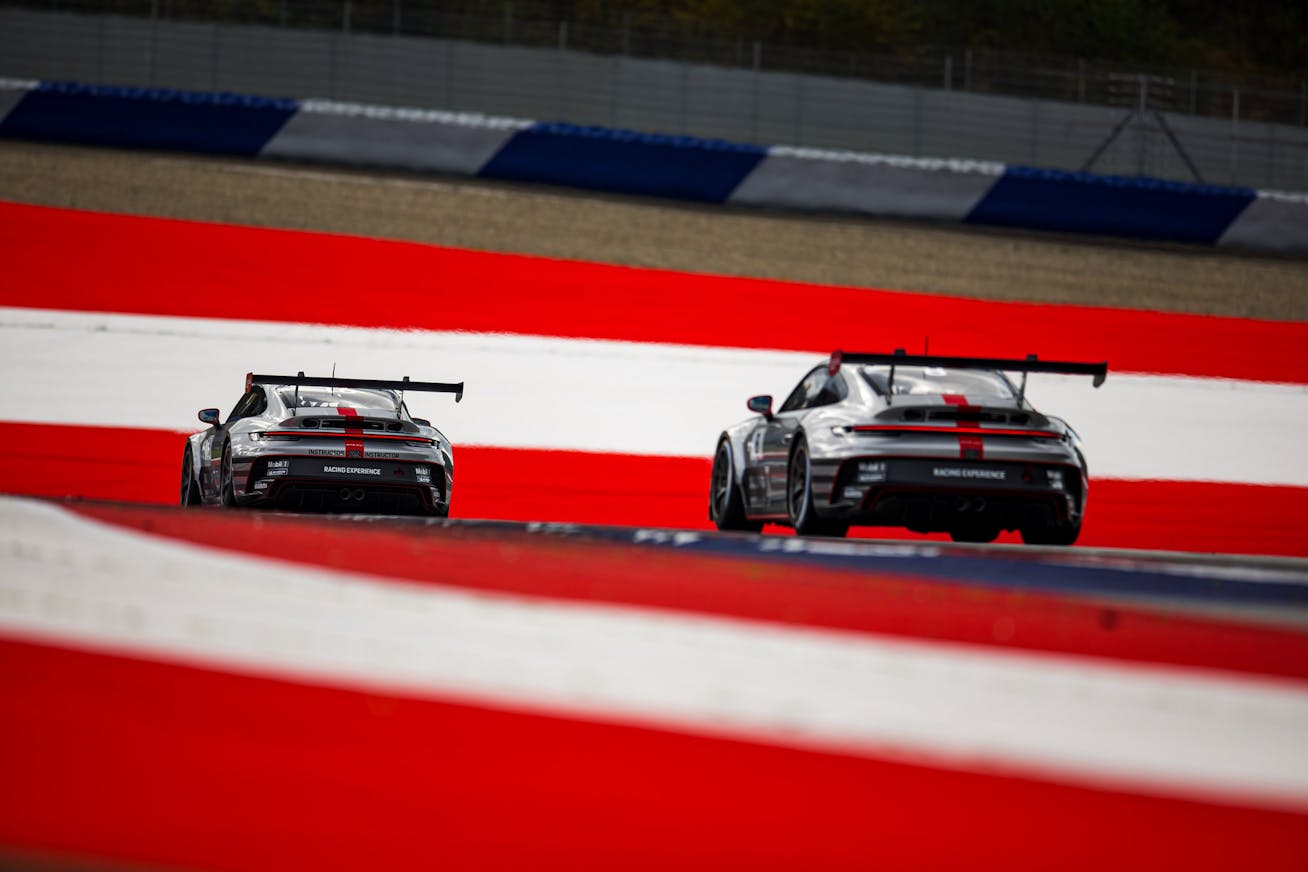 Porsche racecars at the Red Bull Ring in Spielberg, Austria
