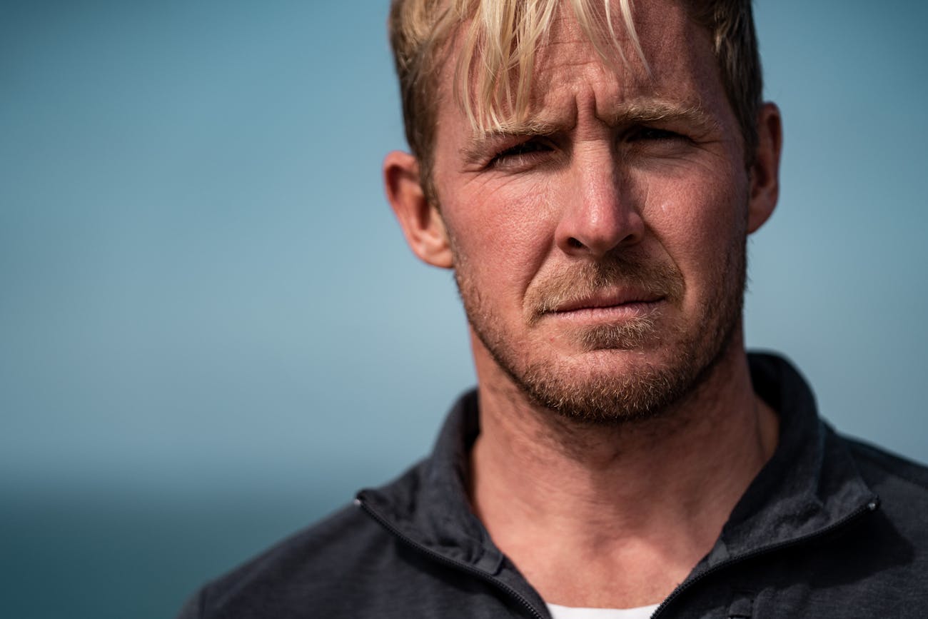 Close-up of big wave surfer, Andrew Cotton