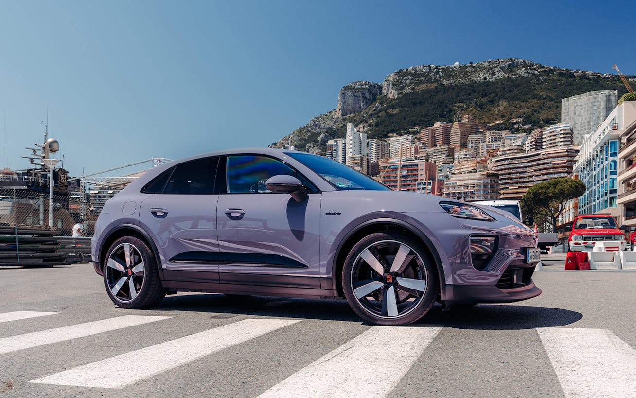 Porsche Macan 4S Electric parked on road in Monaco