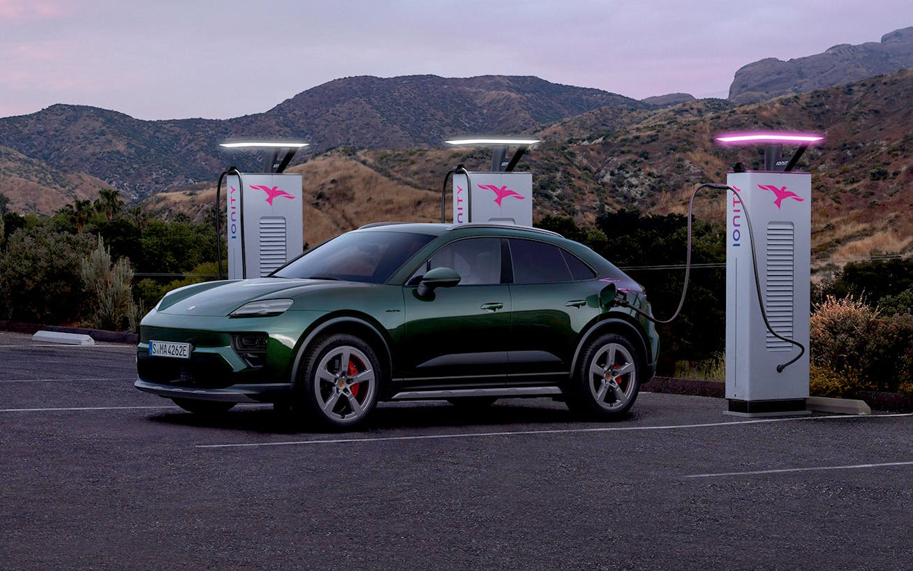 Porsche Macan 4S with off-road design package at charging station