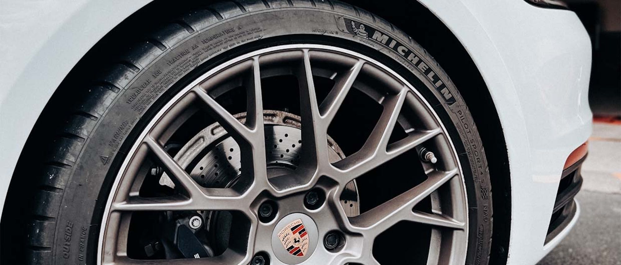 Close up of a Porsche 911 wheel