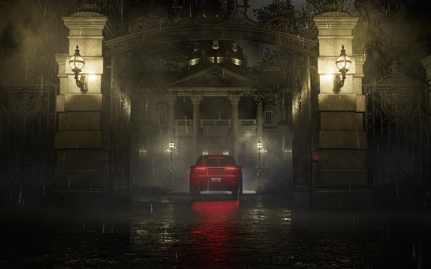 Rear view of the Porsche Cayenne Turbo GT in Resident Evil Requiem