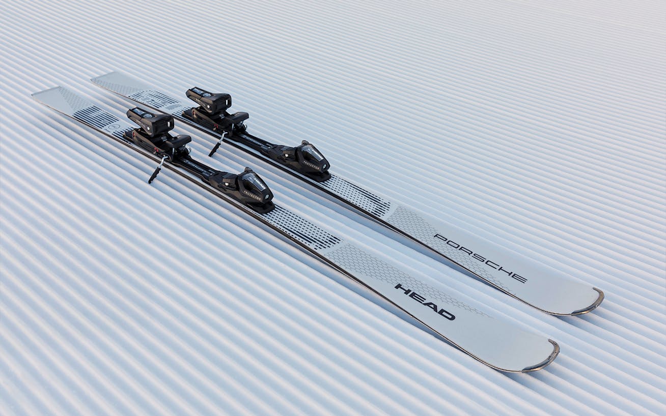 Porsche x HEAD 7 Series Targa skis on snow 
