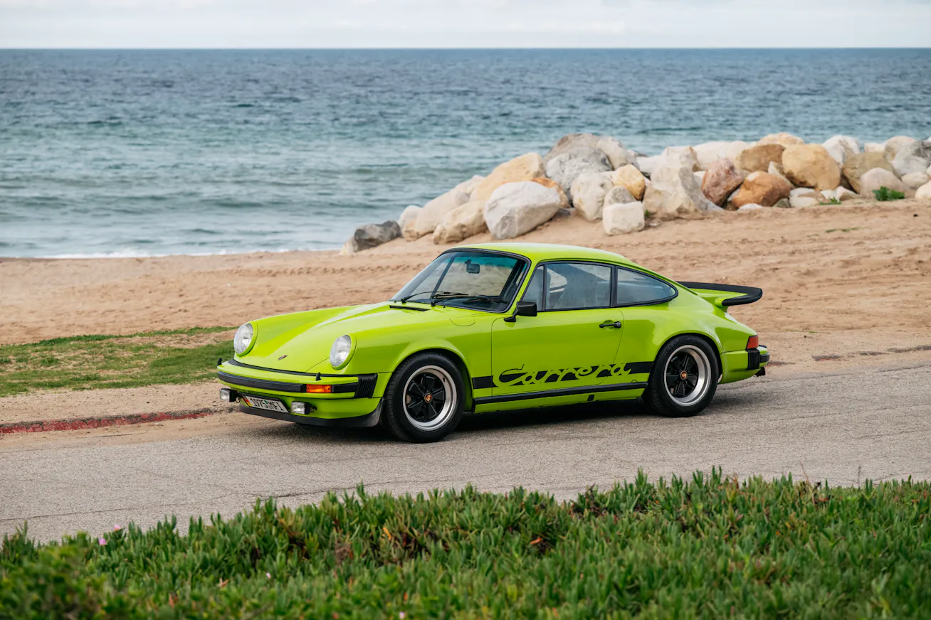 Image 1 Birch Green 911 Carrera parked beach ocean background