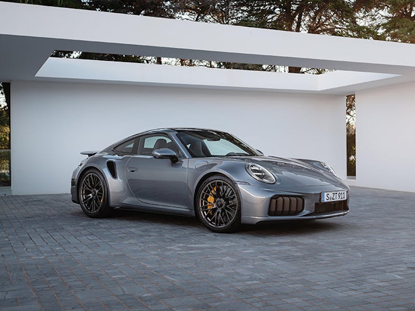 Porsche 911 Turbo S (type 992.2) in architect-designed car port